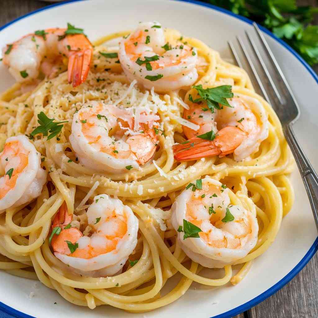 Lemon Garlic Parmesan Shrimp Pasta