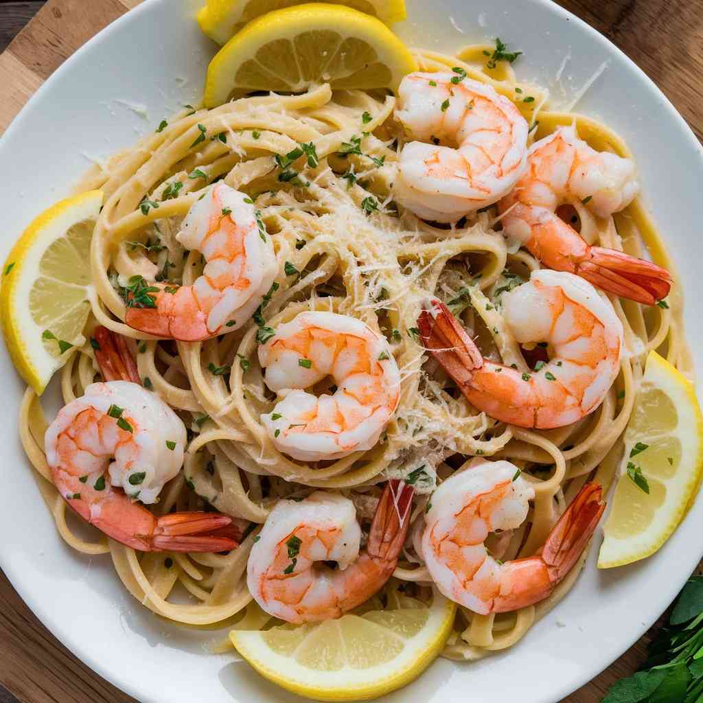 Lemon Garlic Parmesan Shrimp Pasta