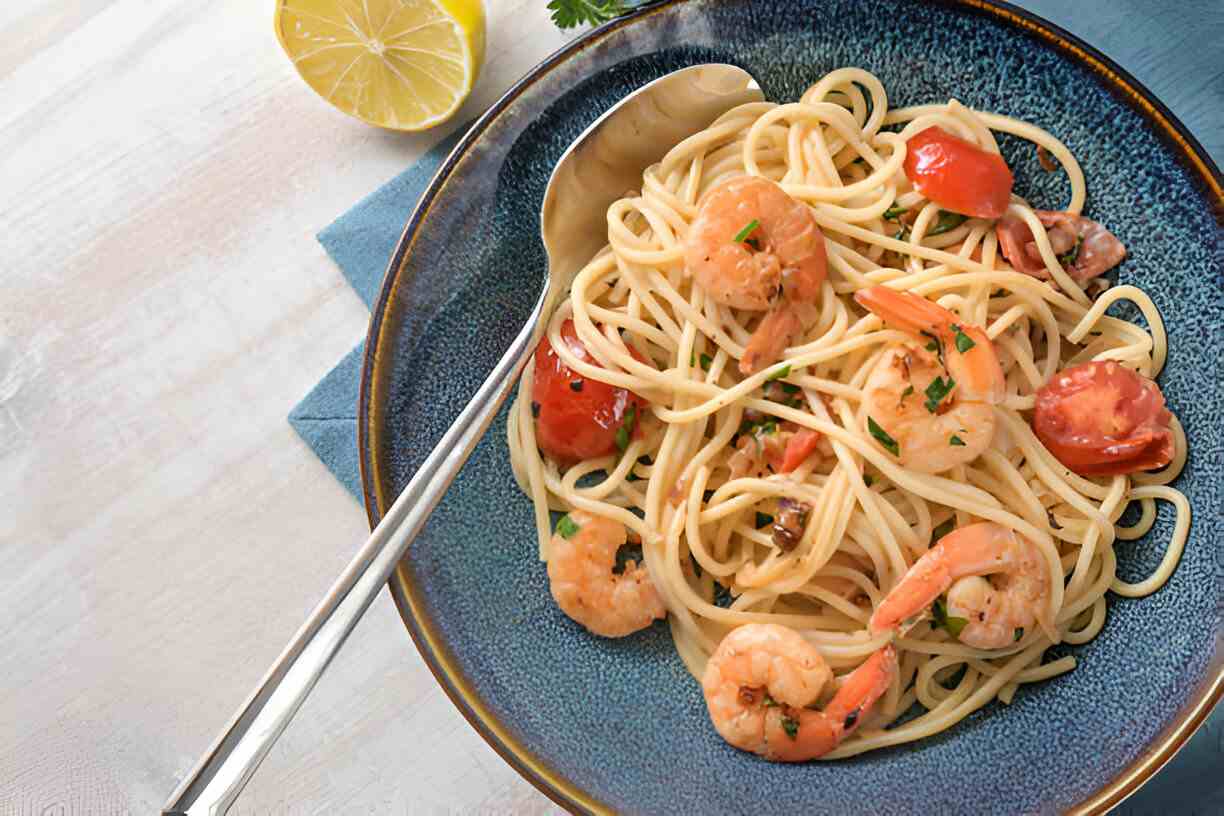 Lemon Garlic Parmesan Shrimp Pasta