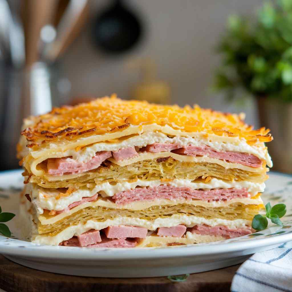 Ham And Cheese Breakfast Lasagna