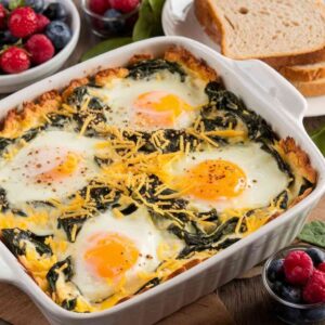 Spinach and Egg Casserole Breakfast