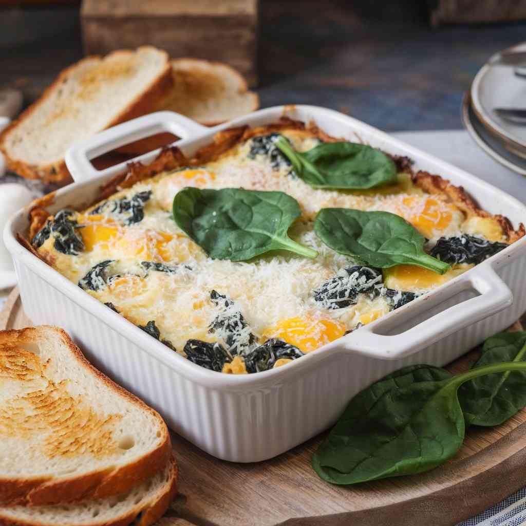 Spinach and Egg Casserole Breakfast