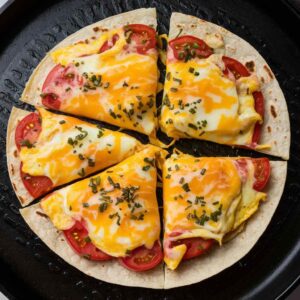 Easy Breakfast Tortilla Pizza