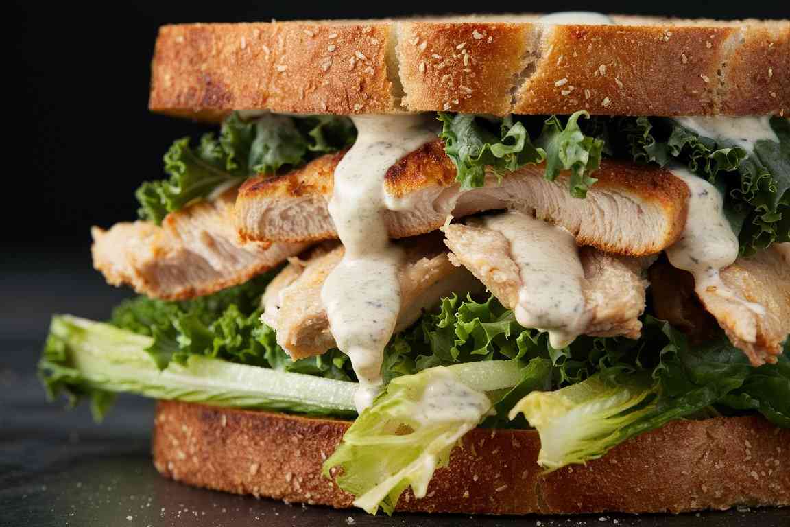 Chicken Cutlet Kale Caesar Sandwich