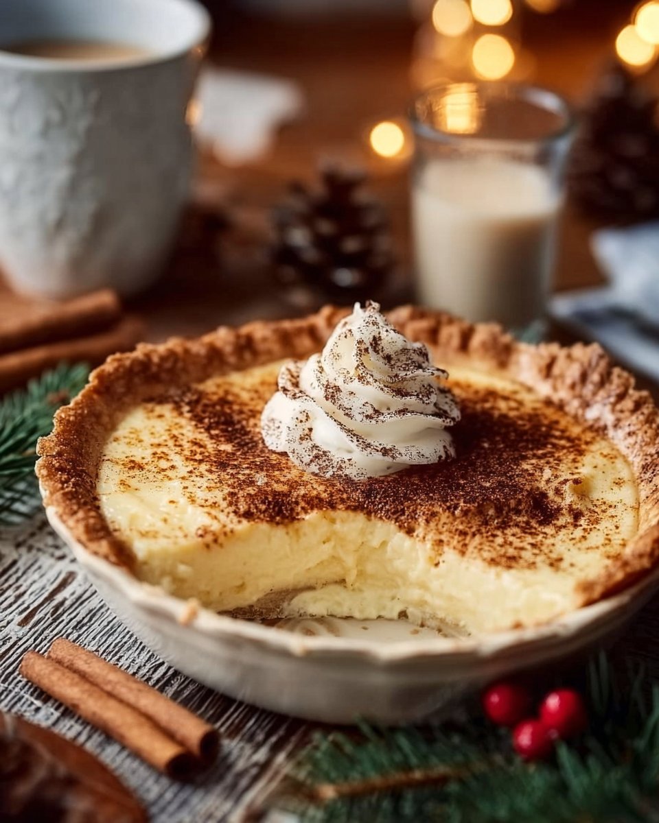 Christmas Eve Cinnamon-Vanilla Custard Pie – Creamy Holiday Dessert Magic