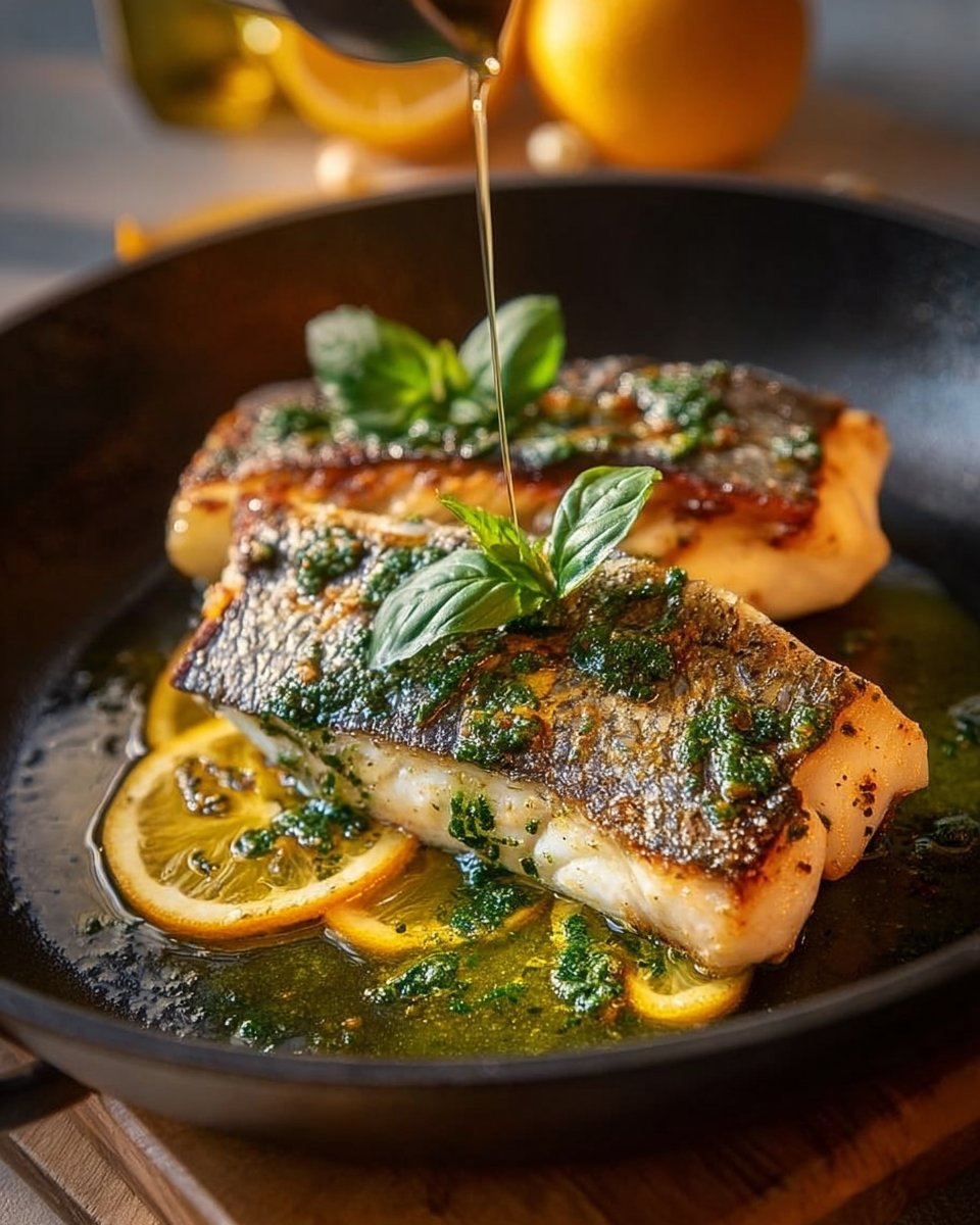 Crispy Barramundi with Citrus Basil Drizzle