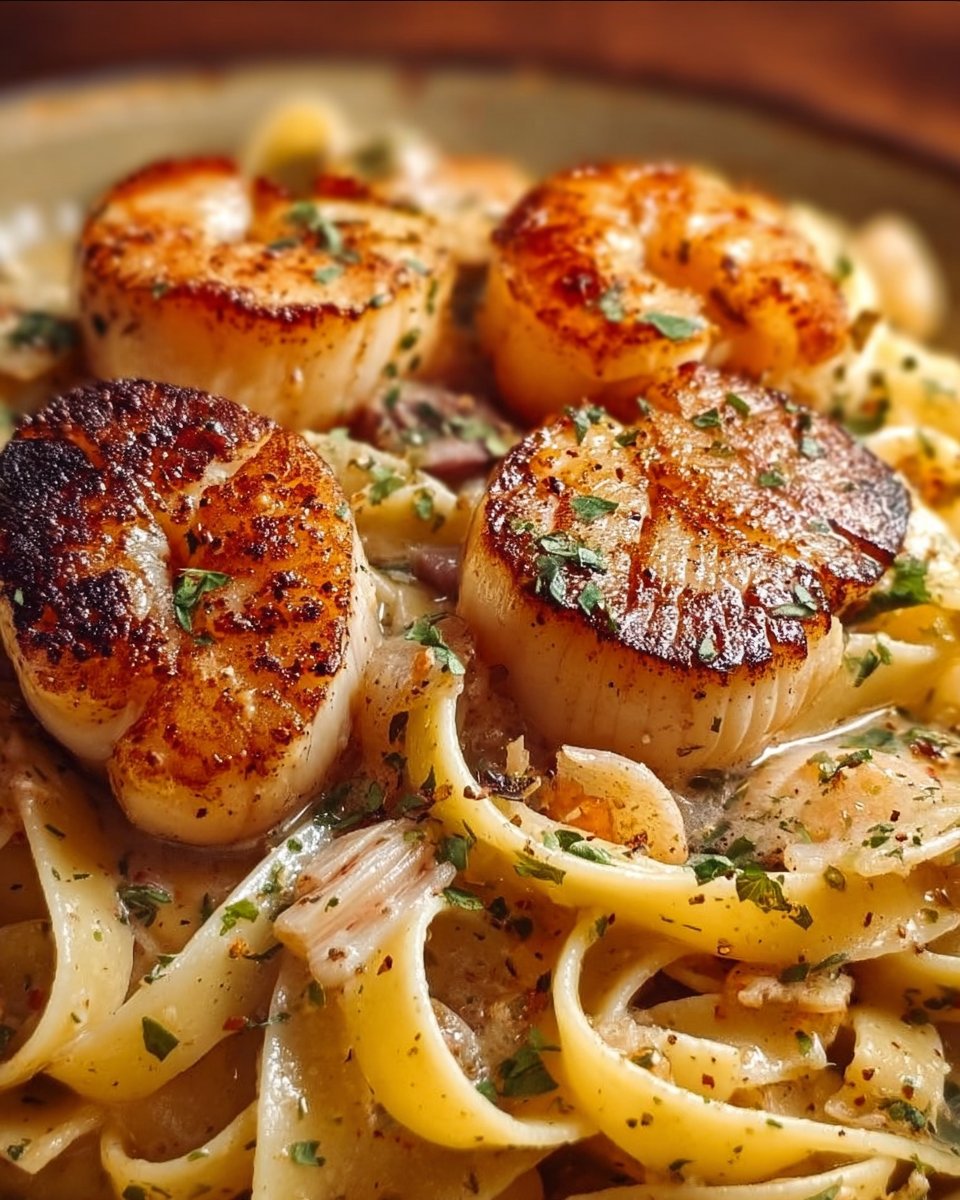 Creamy Shrimp and Scallop Pasta