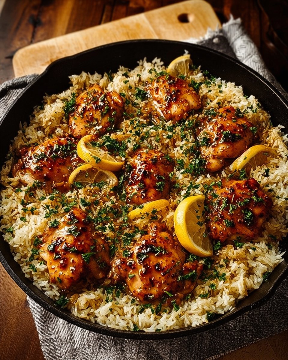 One-Pan Honey Butter Garlic Chicken & Rice