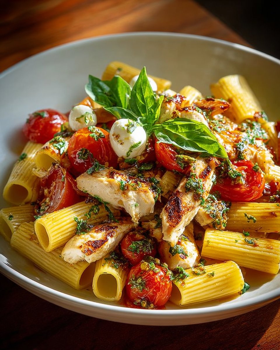 Dump-and-Bake Chicken Caprese Pasta