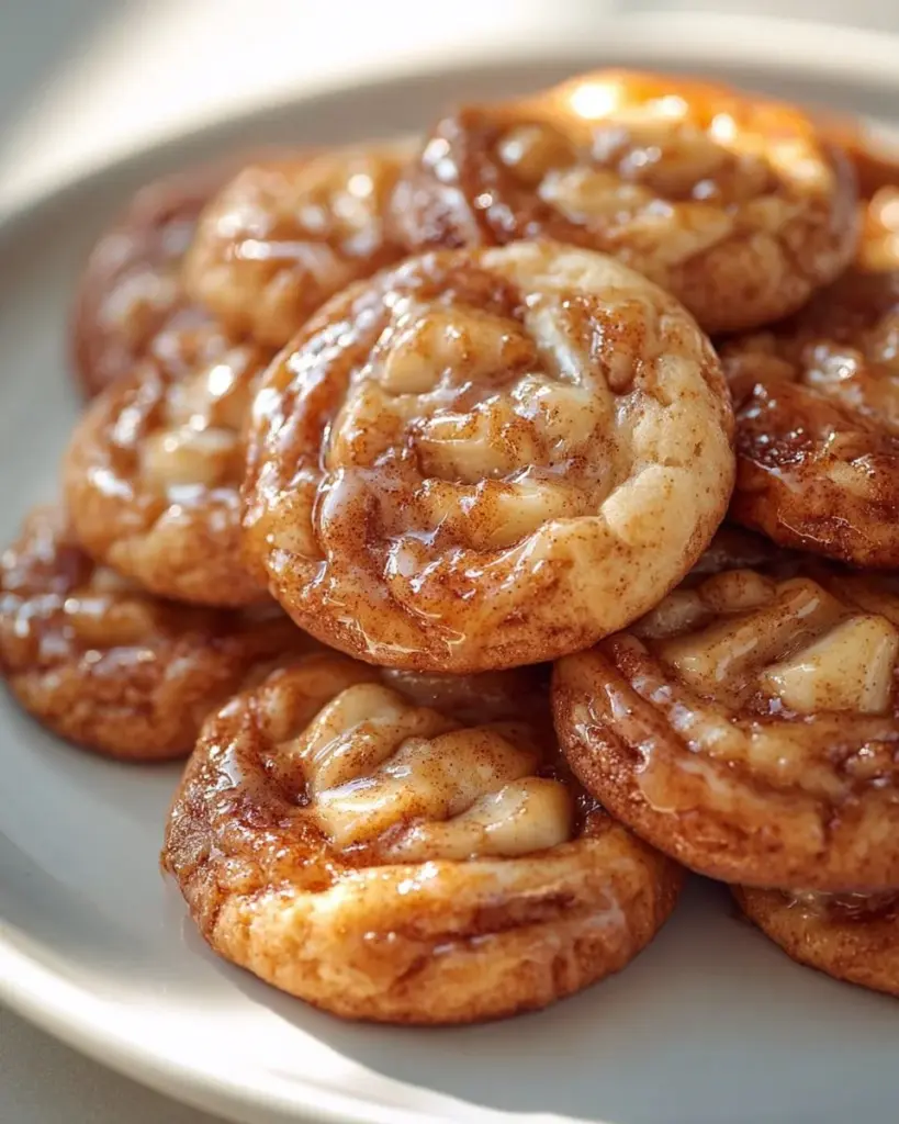 Delicious apple cider cookies on a rustic plate garnished with cinnamon sticks