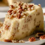 Delicious homemade Butter Pecan Cake with pecans and a rich frosting