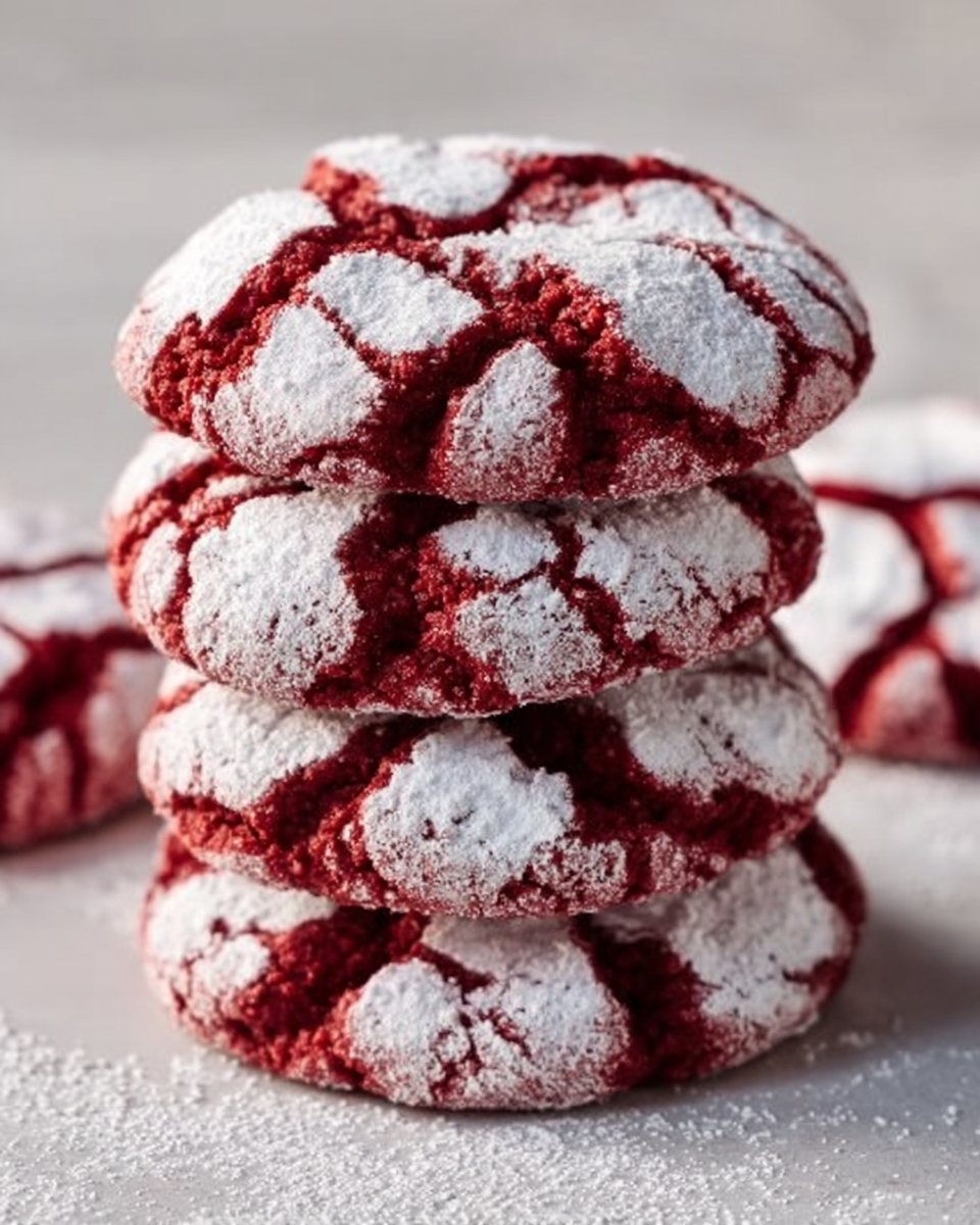 Red Velvet Crinkle Cookies