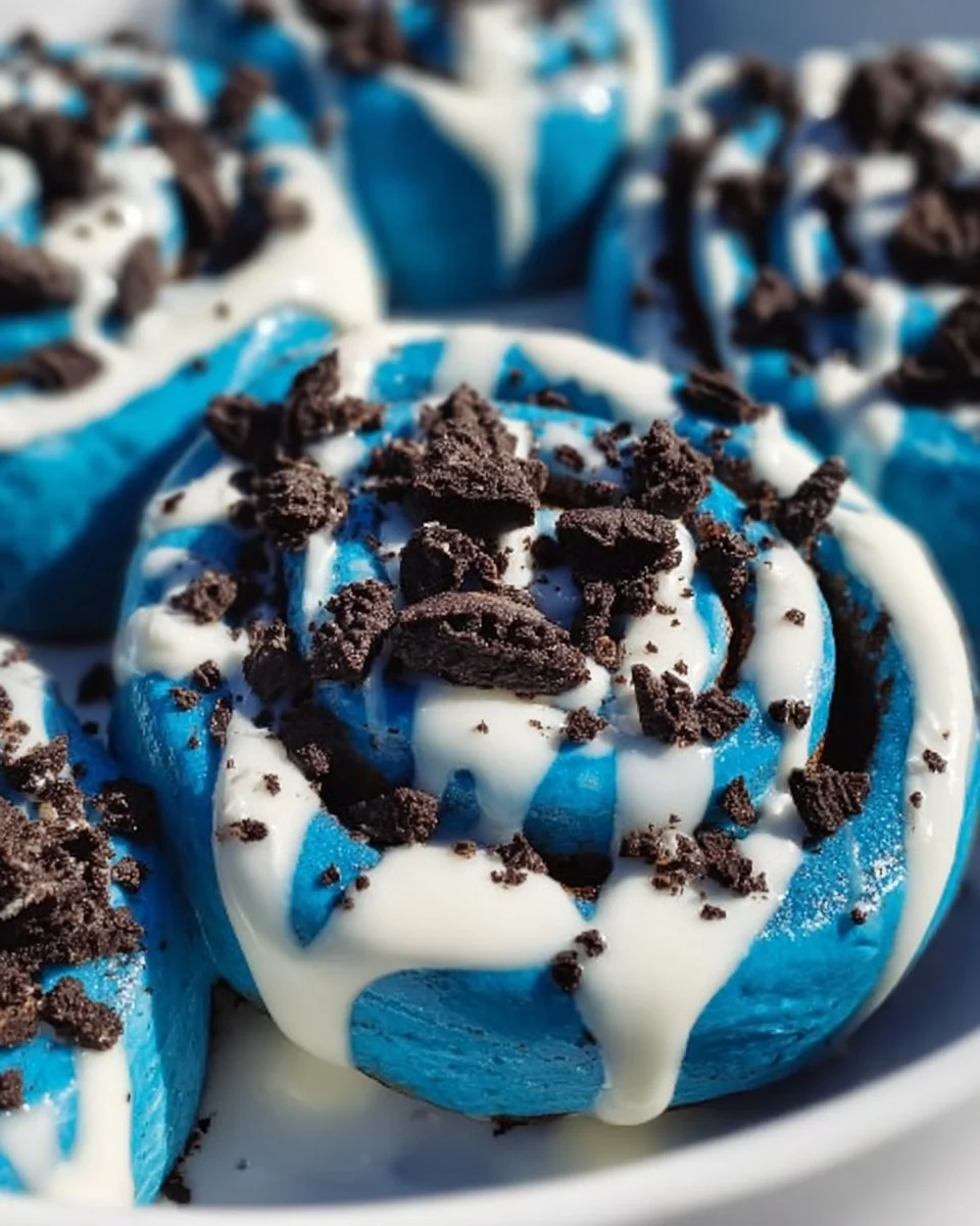 Delicious chocolate cookie cinnamon rolls fresh out of the oven