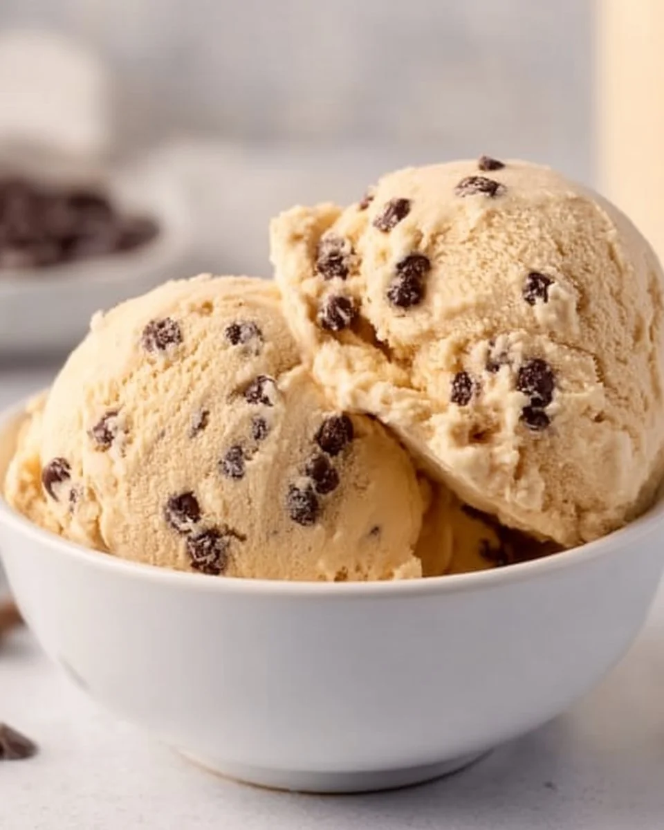 Bowl of edible chocolate chip cookie dough ready to enjoy