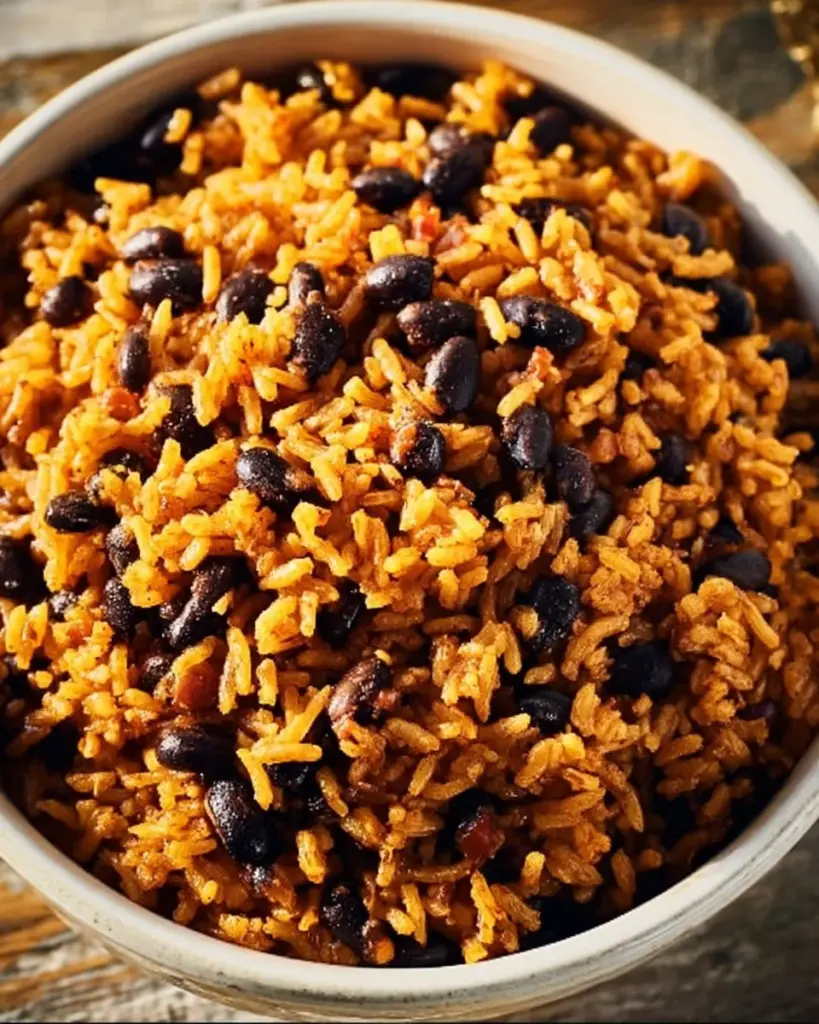 Delicious bean and rice side dishes topped with spices and herbs.