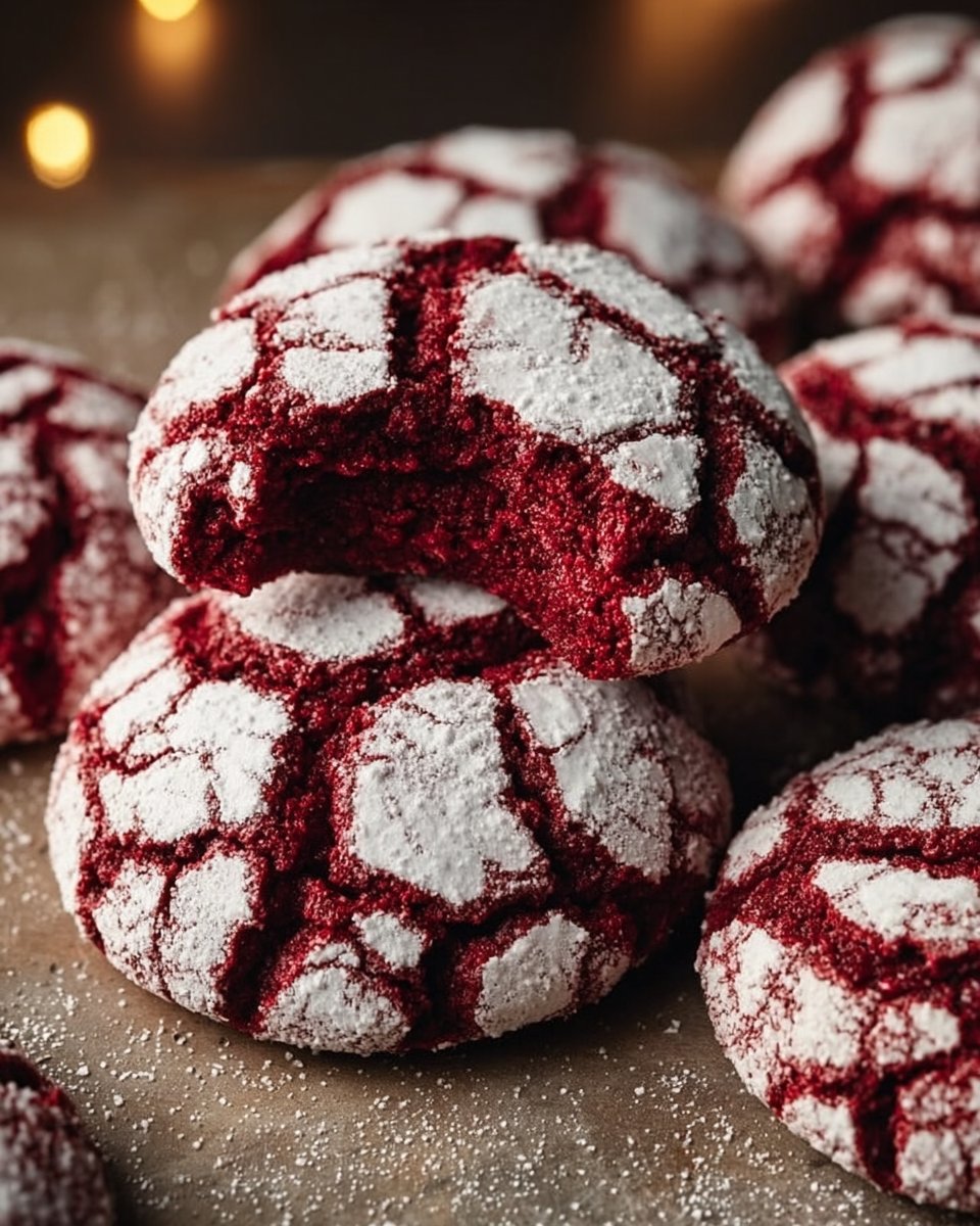 Red Velvet Crinkle Cookies