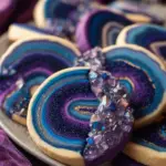 Colorful spiral cookies arranged beautifully on a baking tray.