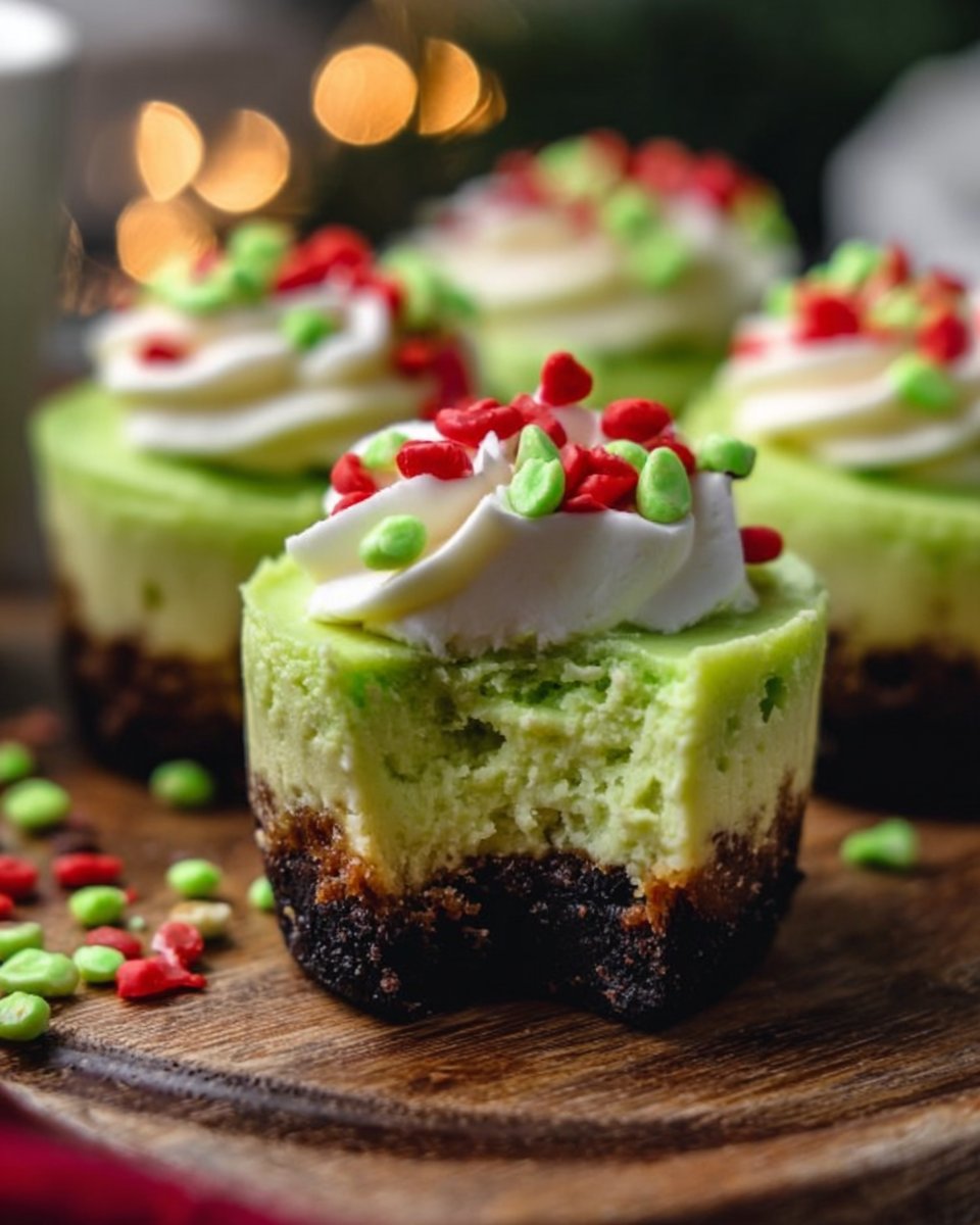 Grinch Mini Cheesecakes