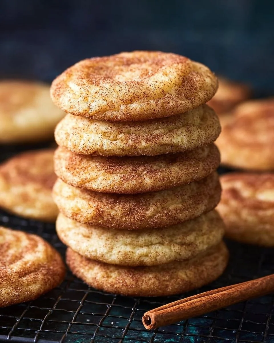 Delicious homemade snickerdoodle cookies with cinnamon sugar coating