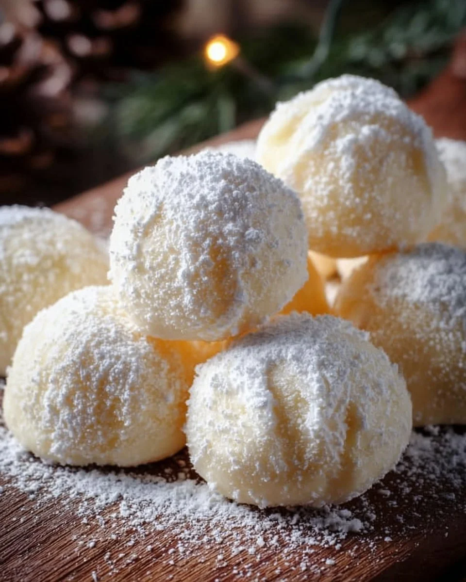 Delicious Sweetened Condensed Milk Snowballs served on a plate
