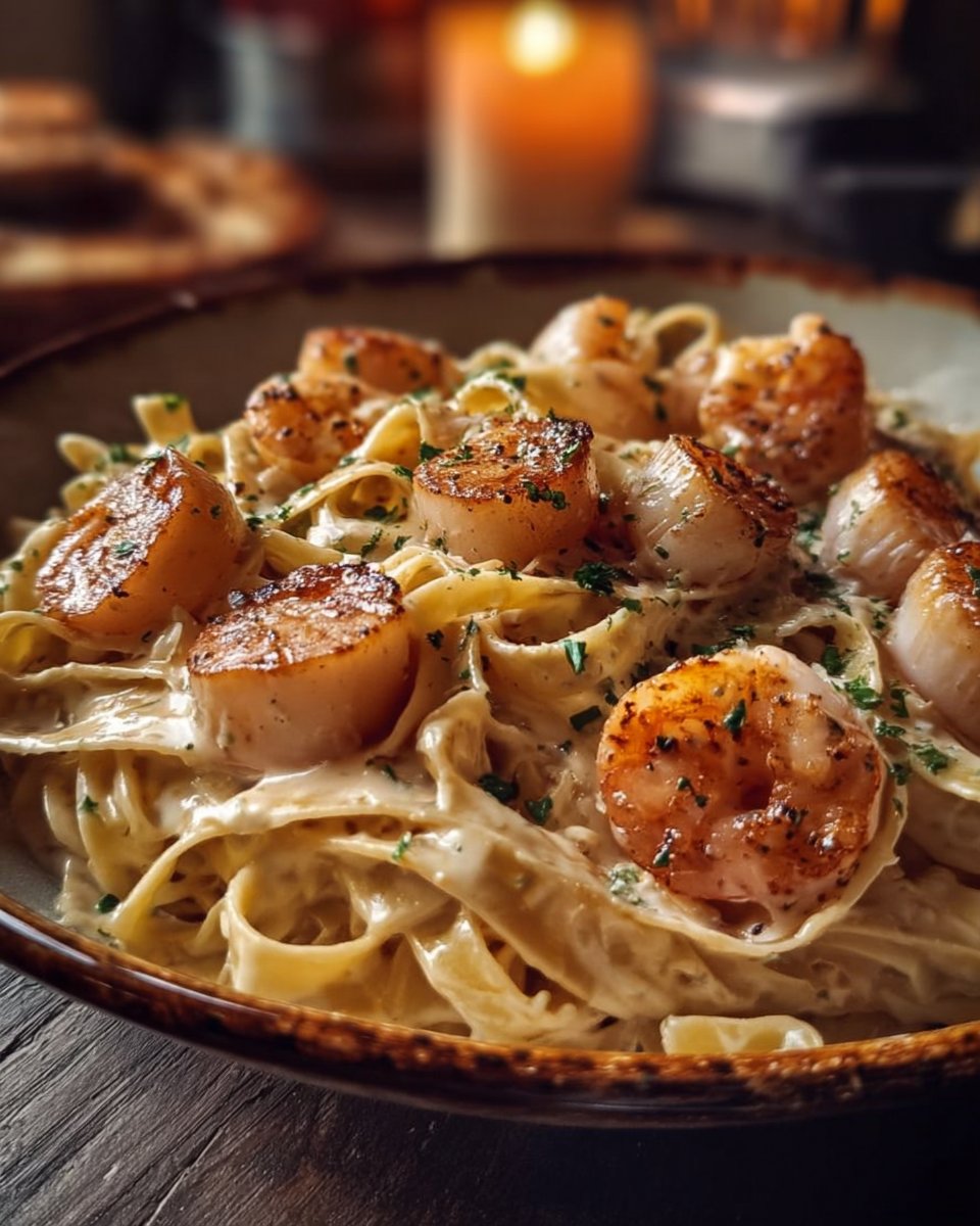 Creamy Shrimp and Scallop Pasta