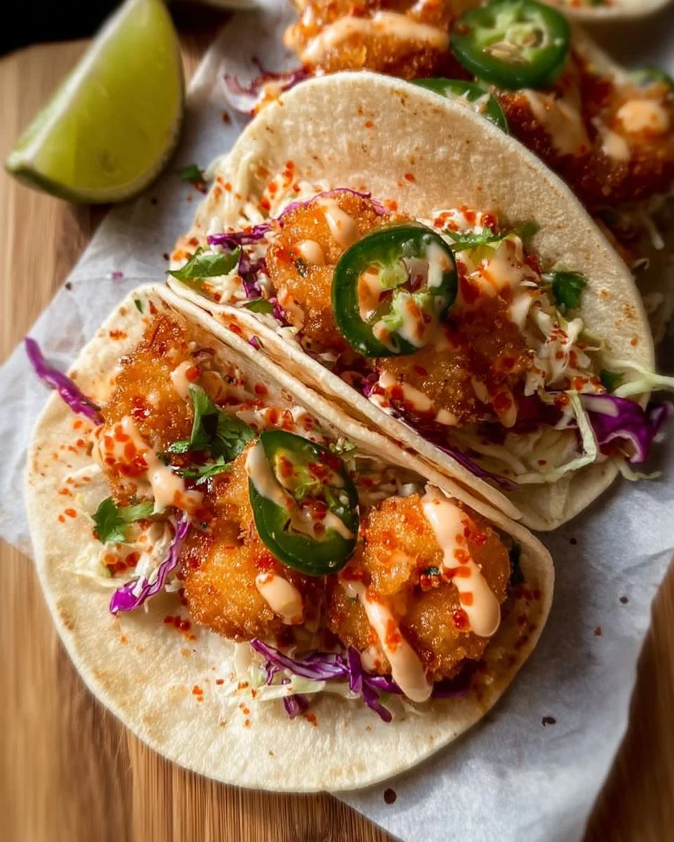 Air Fryer Bang Bang Shrimp Tacos