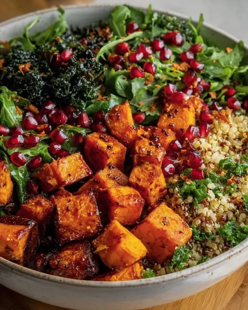 Healthy Anti-Inflammatory Harvest Glow Bowl filled with colorful ingredients.