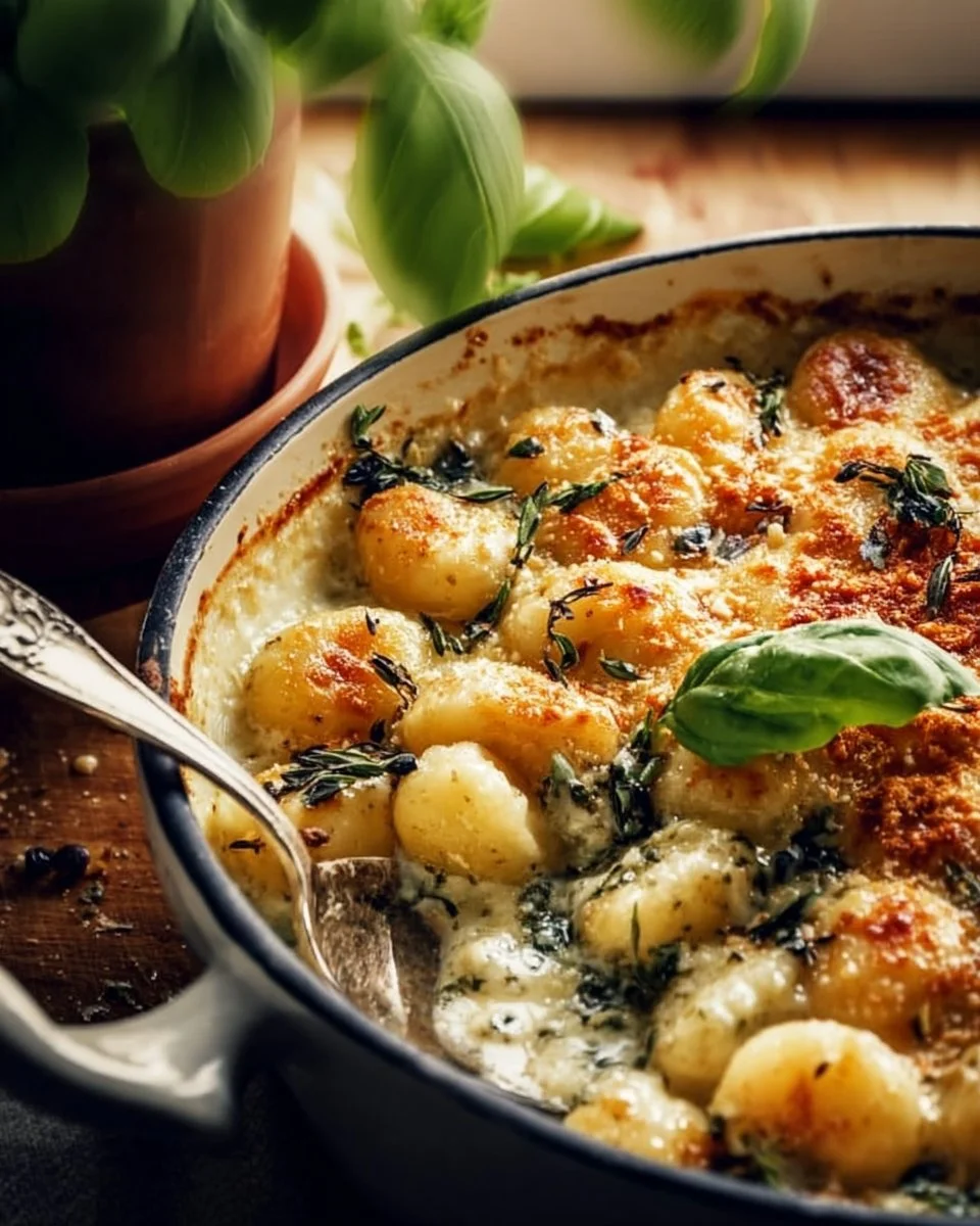 Baked Gnocchi with Pesto