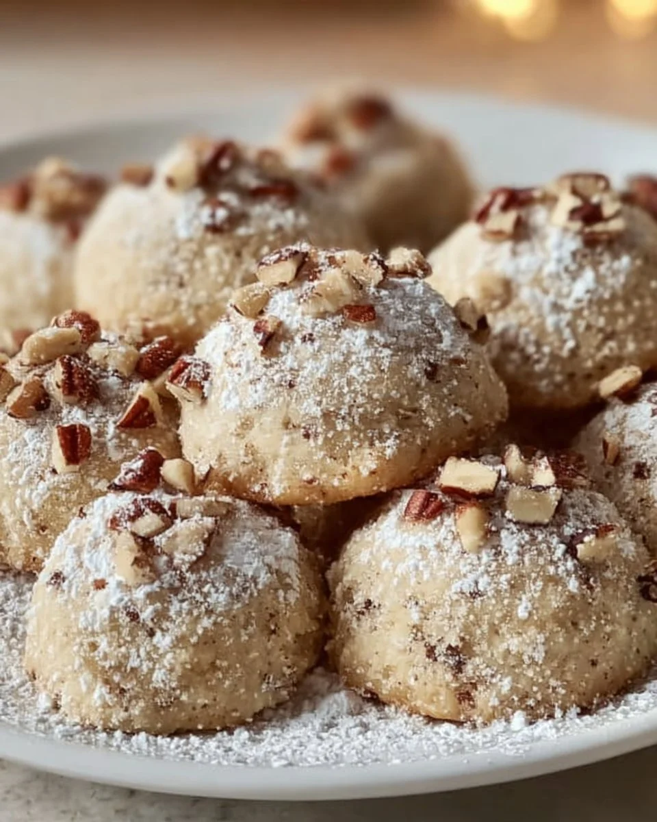 Buttery Pecan Snowball Cookies