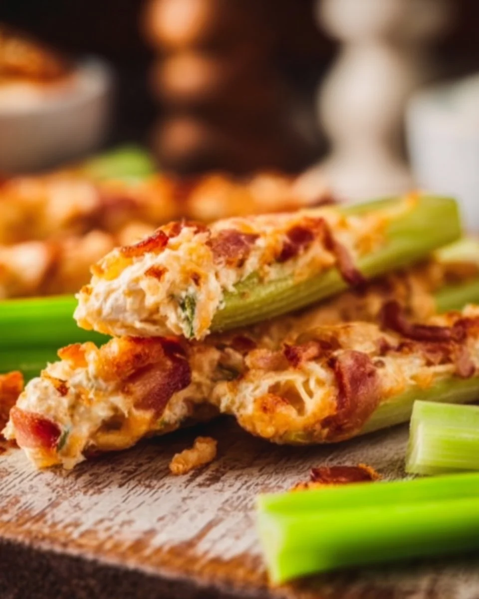 Cheddar Bacon Celery Sticks