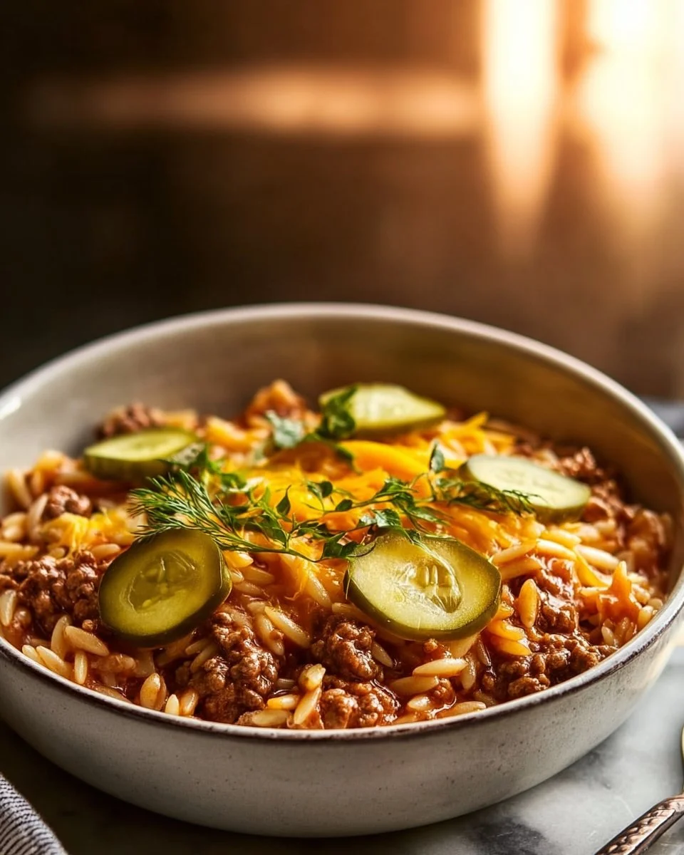 Cheesy One-Pot Cheeseburger Orzo
