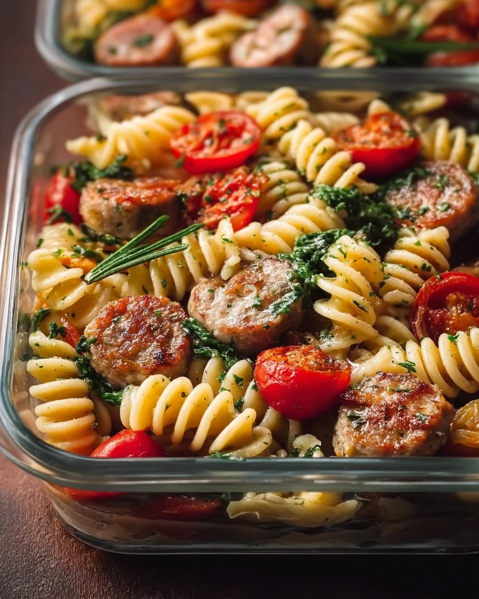 Chicken Sausage Pasta Meal Prep Bowl