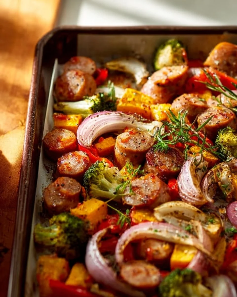 Chicken Sausage Sheet Pan Meal