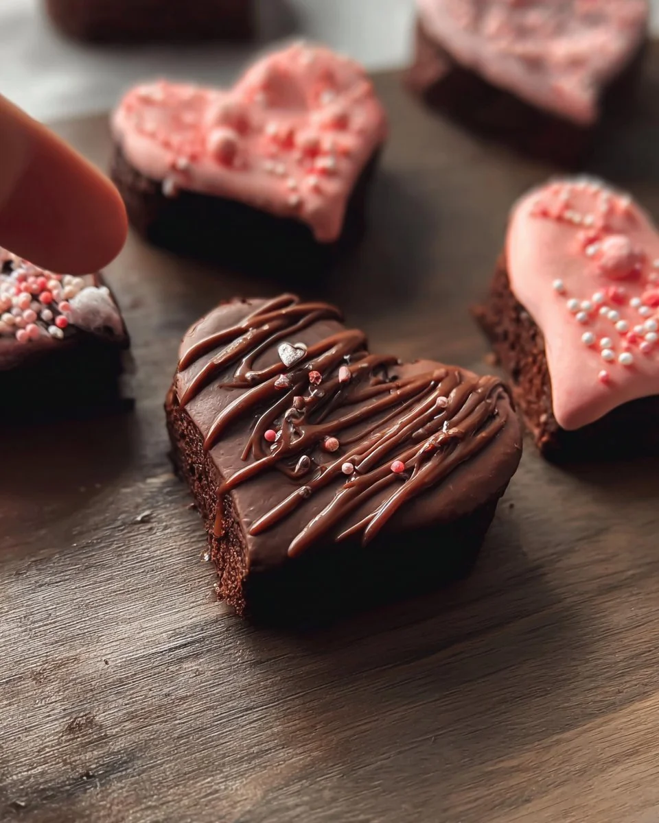 Chocolate Dipped Heart Brownies