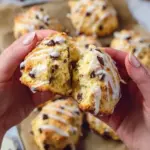 Delicious chocolate sourdough scones with chocolate chunks