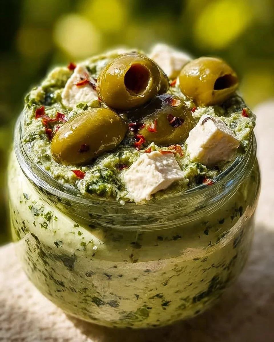 Creamy feta and roasted red pepper dip served in a bowl with fresh veggies
