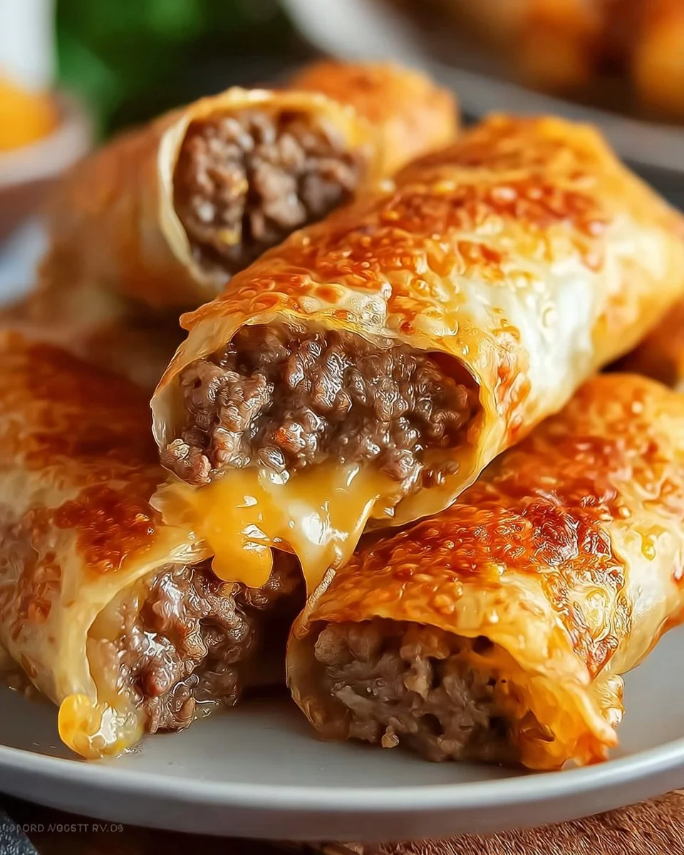 Crispy cheeseburger twists served with dipping sauce