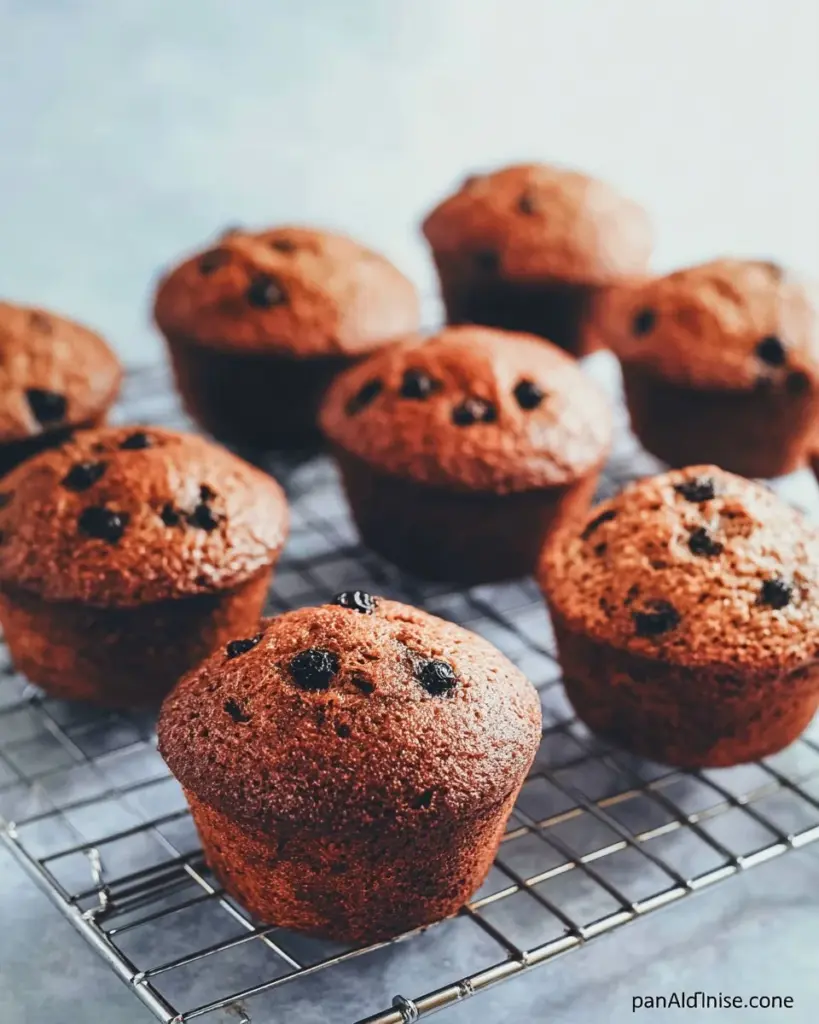 Basket of homemade raisin bran muffins fresh out of the oven