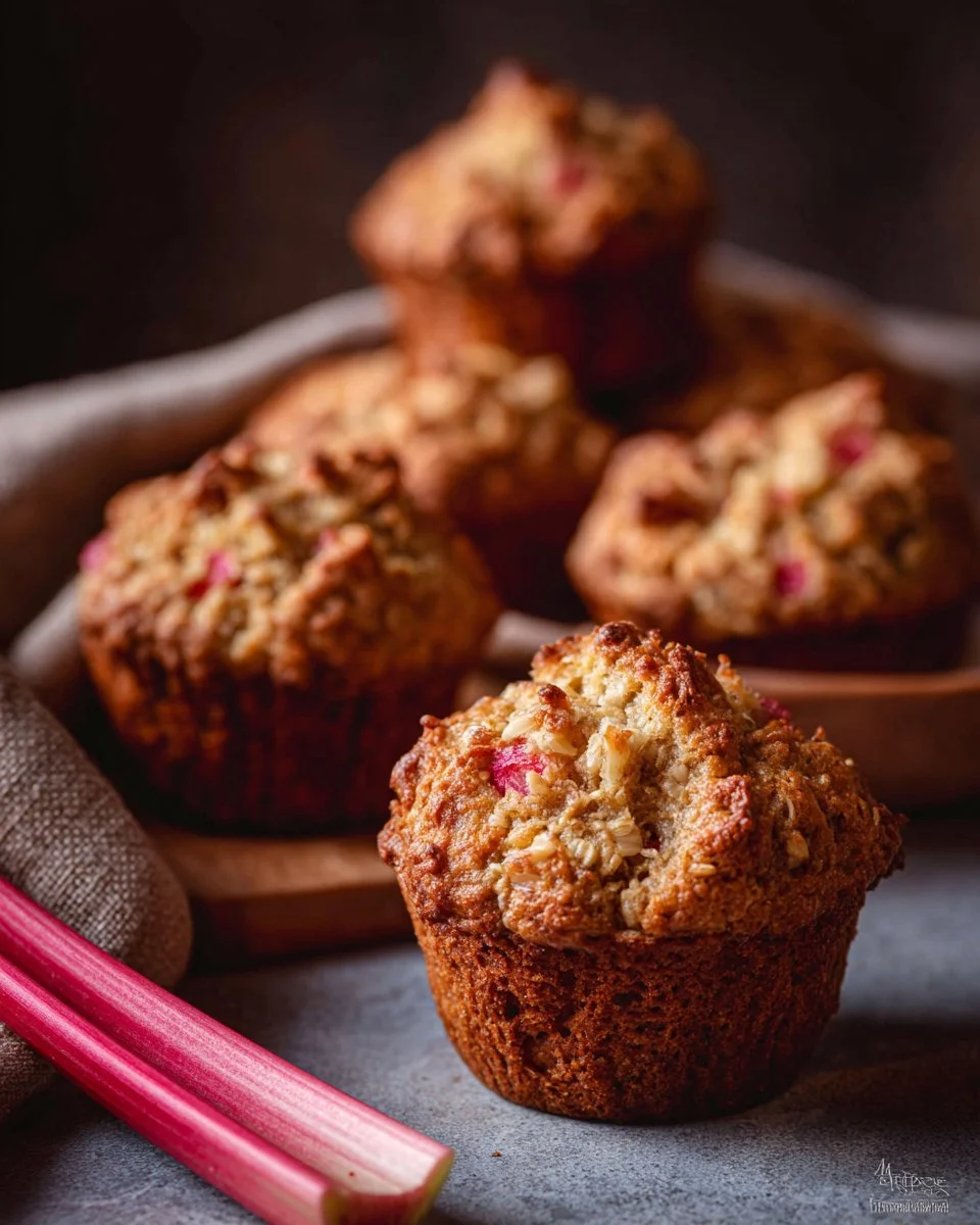 Whole Grain Rhubarb Muffins