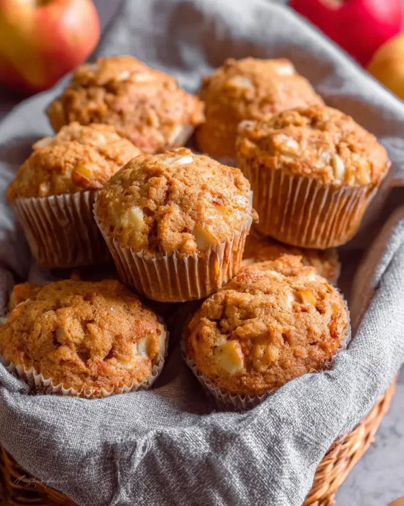 Delightfully nutritious whole wheat apple muffins fresh out of the oven