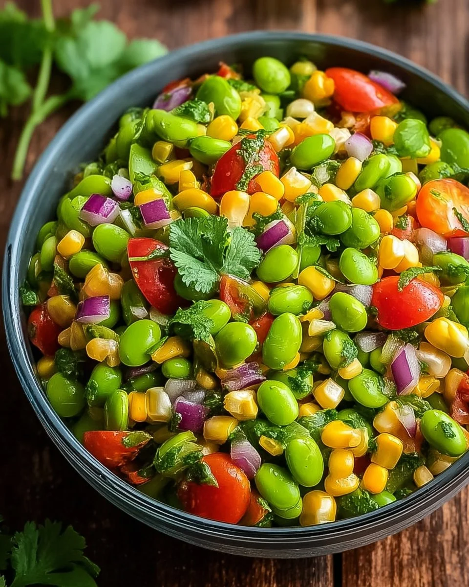 Edamame Salad with Cilantro Lime Dressing