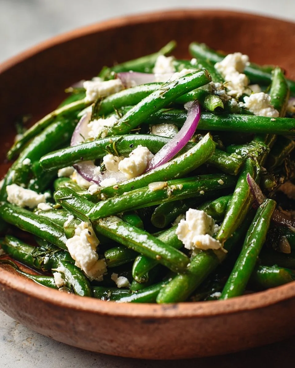 Fresh Green Bean Salad with Feta Cheese - Easy & Delicious!