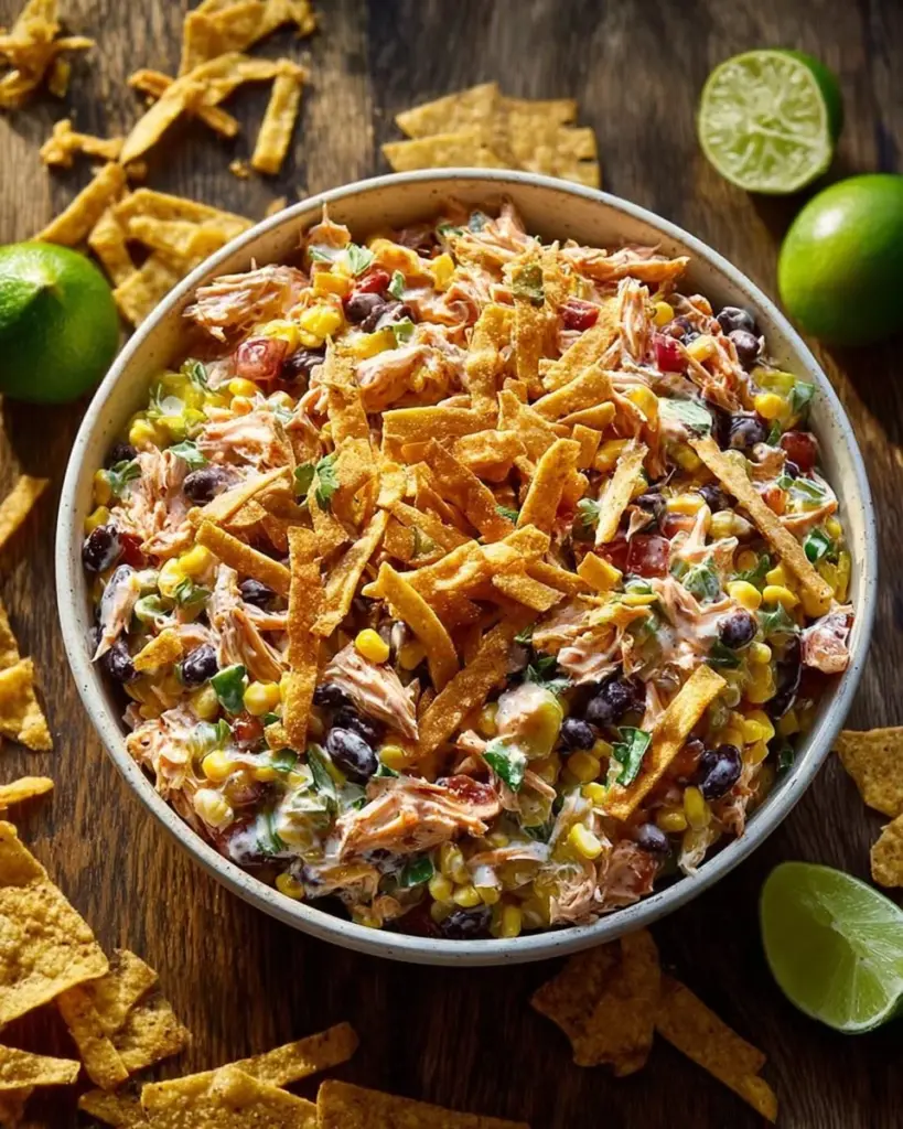 Frito Cowboy Cabbage served in a bowl with toppings