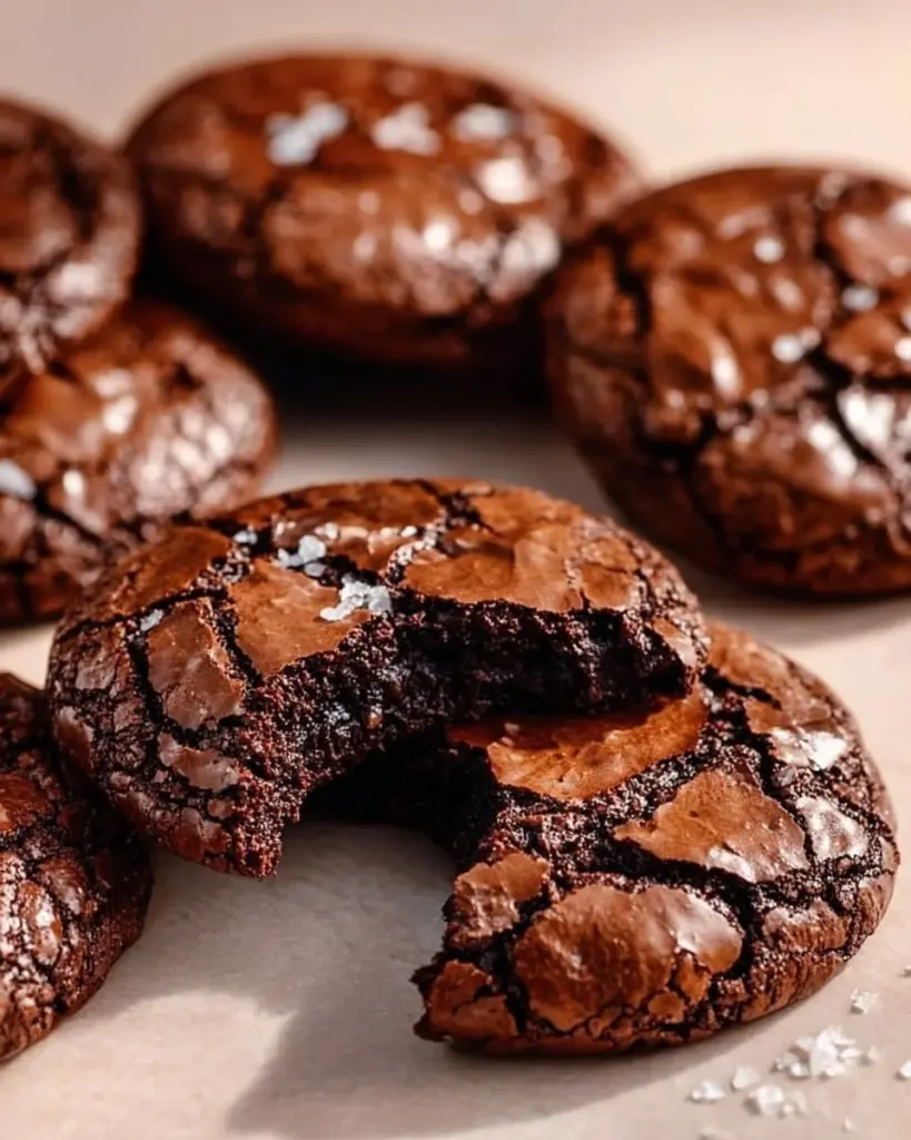 Gourmet brownie cookies displayed on a white plate.