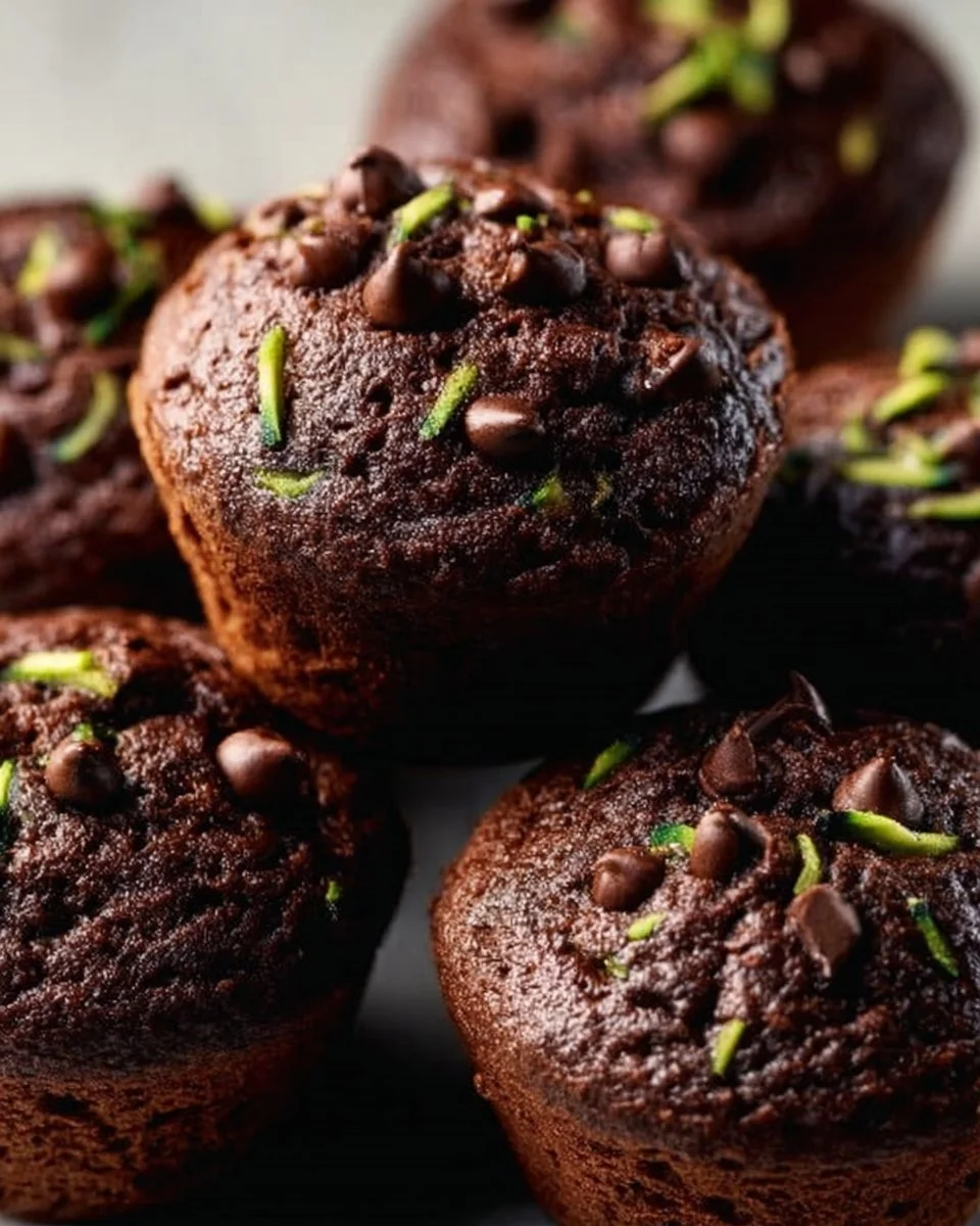 Healthy Moist Chocolate Zucchini Muffins
