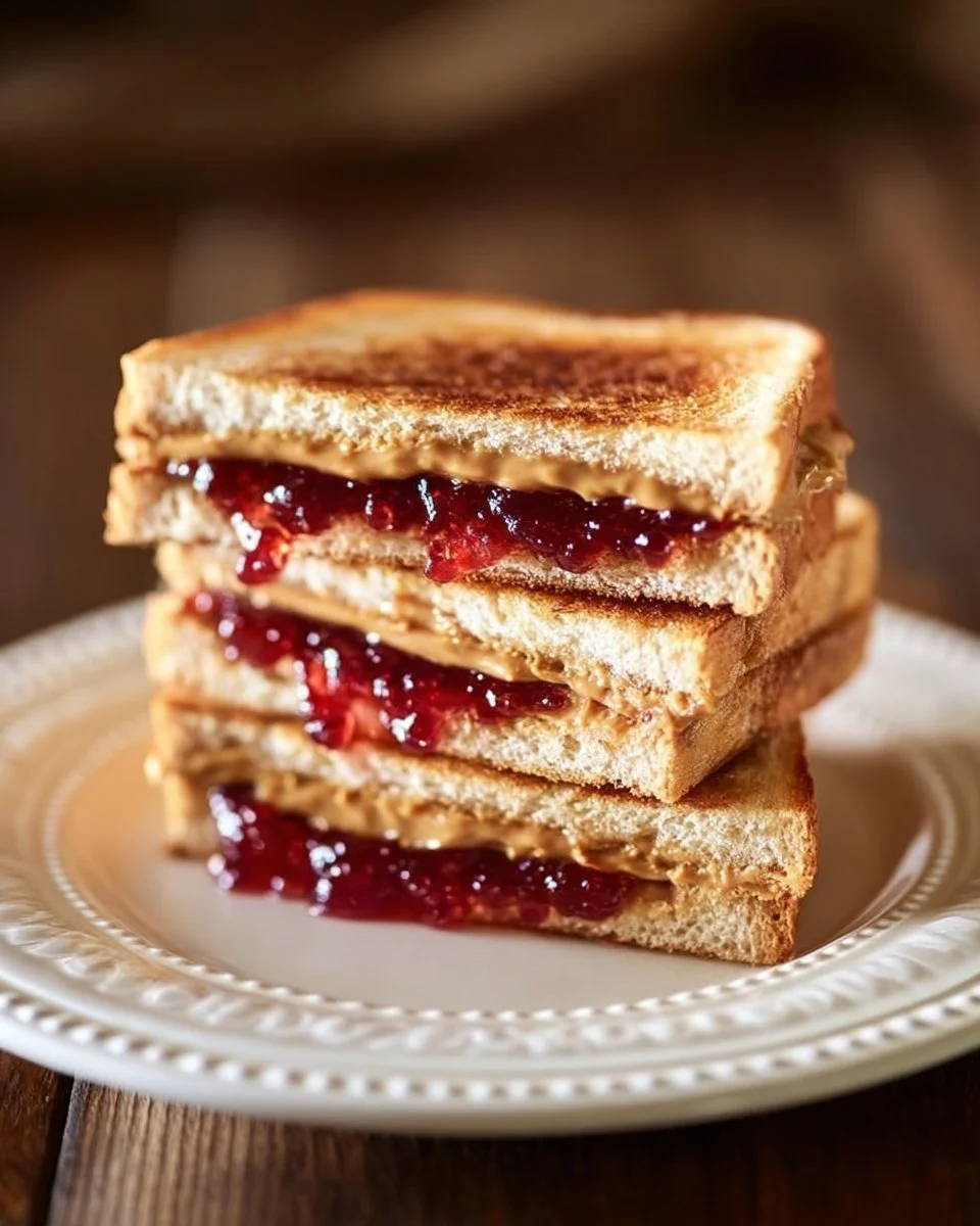 Homemade Fried Peanut Butter and Jelly Sandwich