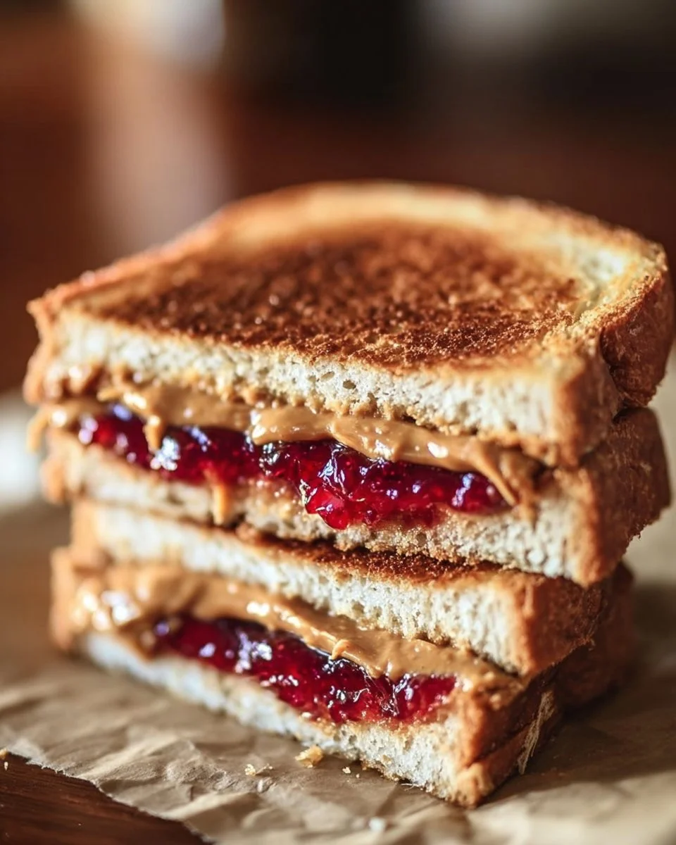 Homemade Fried Peanut Butter and Jelly Sandwich