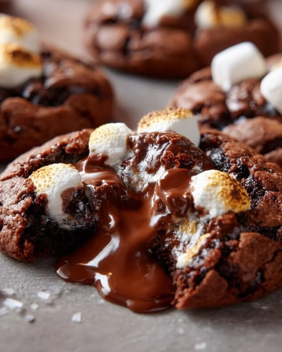 Delicious Hot Chocolate Cookies with chocolate chips and marshmallows