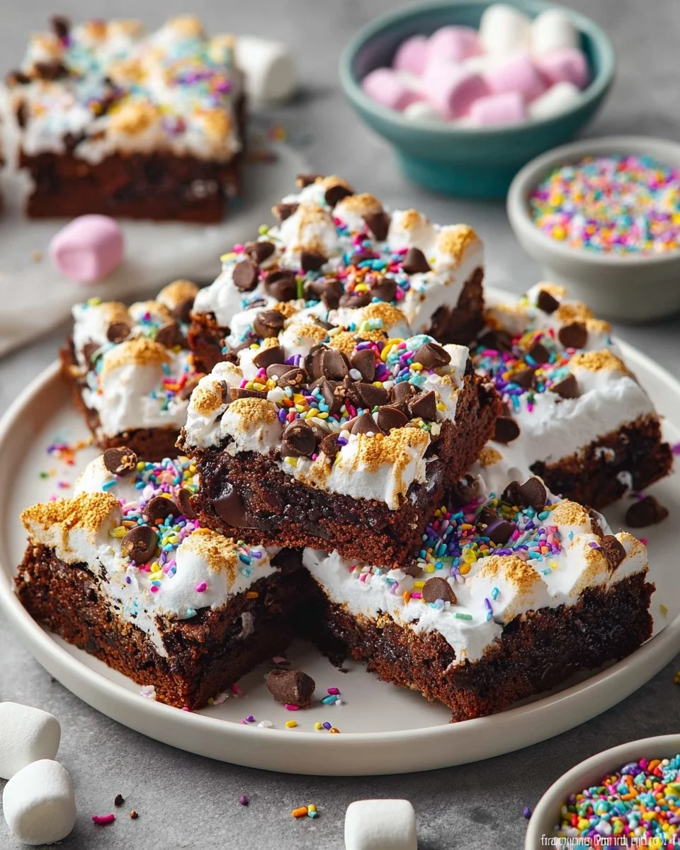 Delicious marshmallow crumble cake bars with a sweet topping and soft texture