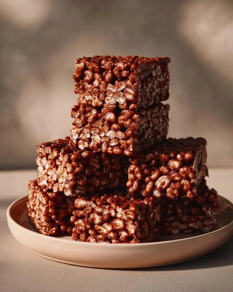 Delicious puff wheat squares displayed on a plate, a perfect family treat.